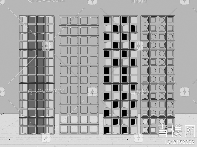 水泥空心砖隔断3D模型下载【ID:2158232】