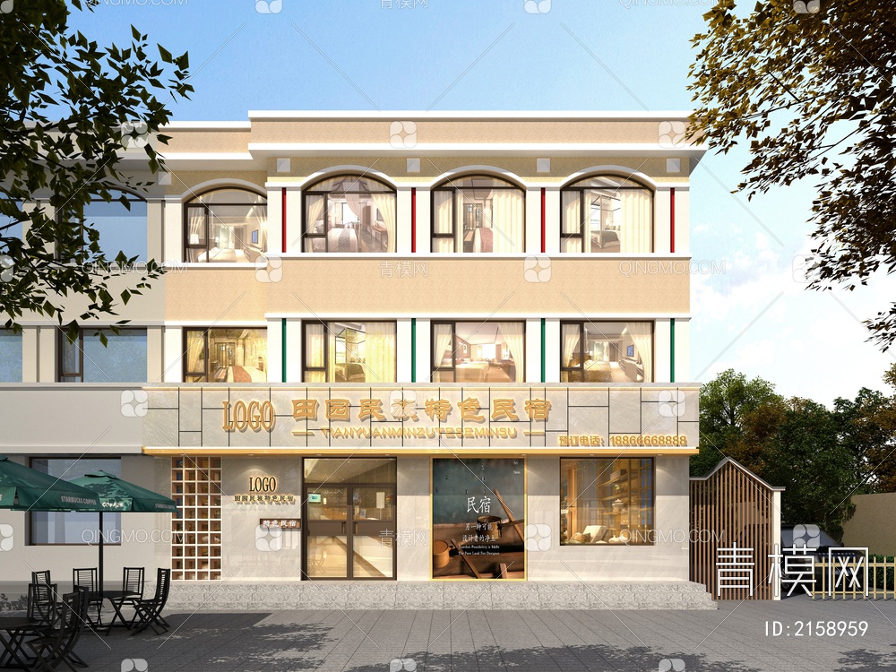 门店 民宿 商业 酒店3D模型下载【ID:2158959】