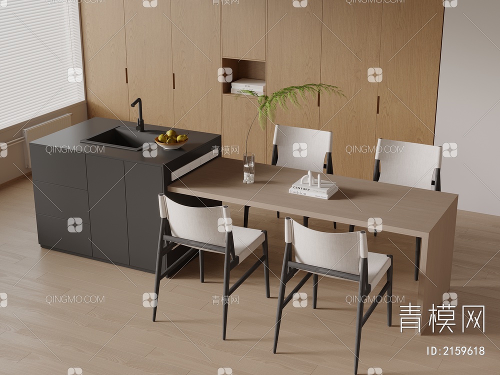 餐桌椅 餐厅岛台3D模型下载【ID:2159618】