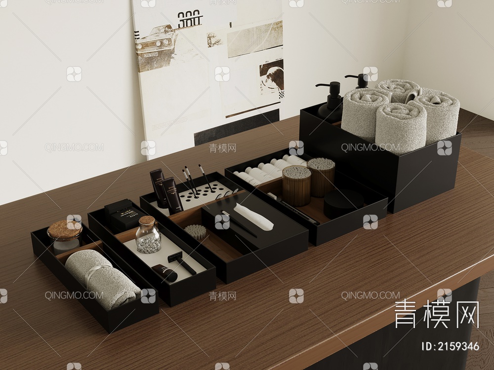 酒店客房洗护用品_毛巾3D模型下载【ID:2159346】