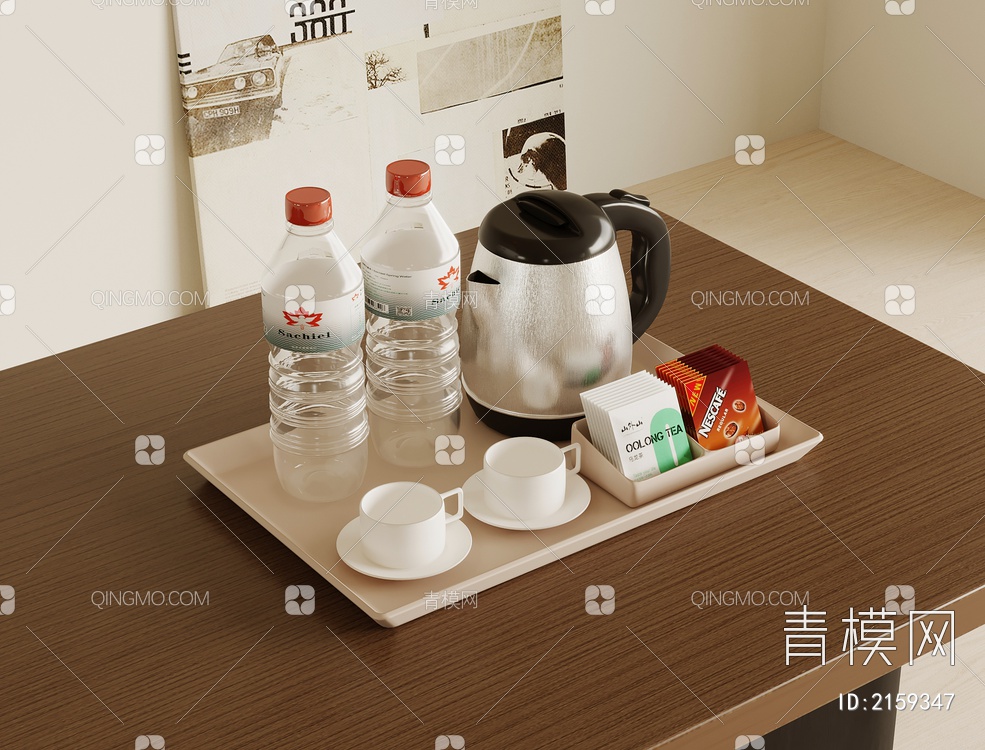 酒店茶具3D模型下载【ID:2159347】