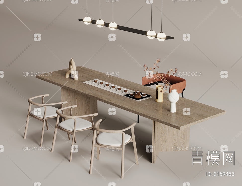 茶桌椅3D模型下载【ID:2159483】