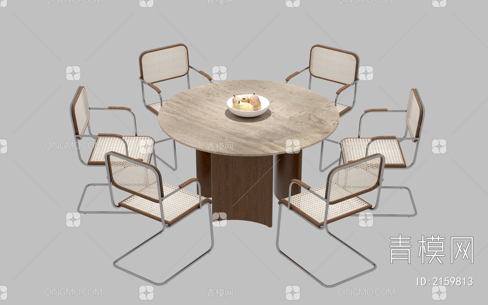 餐桌椅组合3D模型下载【ID:2159813】