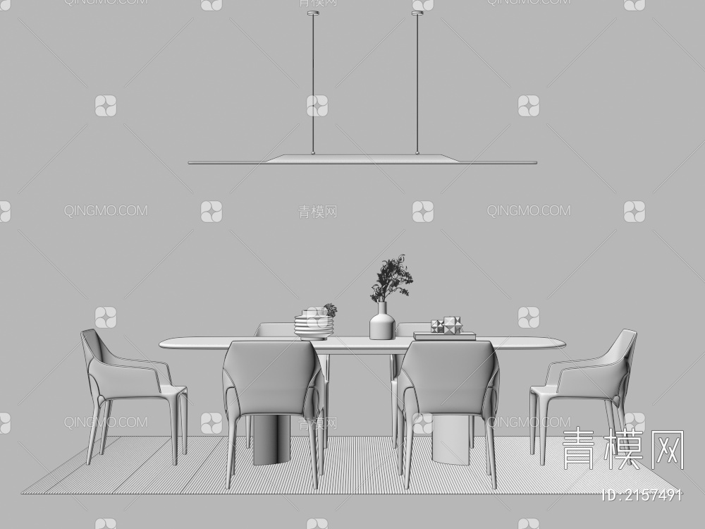 餐桌椅3D模型下载【ID:2157491】