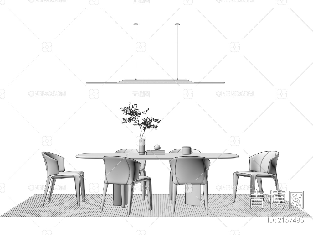 餐桌椅3D模型下载【ID:2157486】