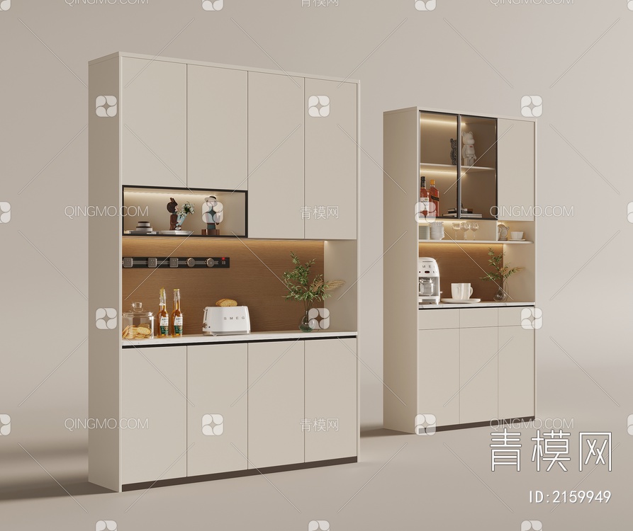 酒柜 餐边柜3D模型下载【ID:2159949】