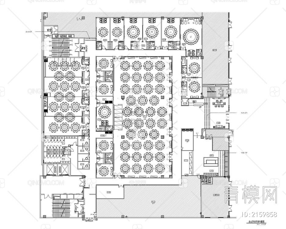 酒店宴会厅CAD平面图【ID:2159858】