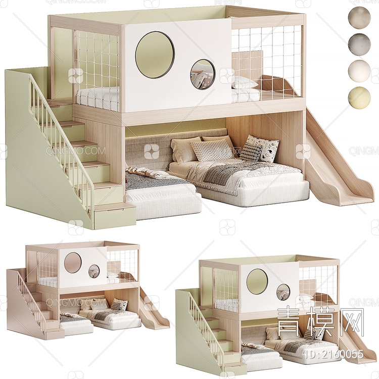 儿童床3D模型下载【ID:2160055】