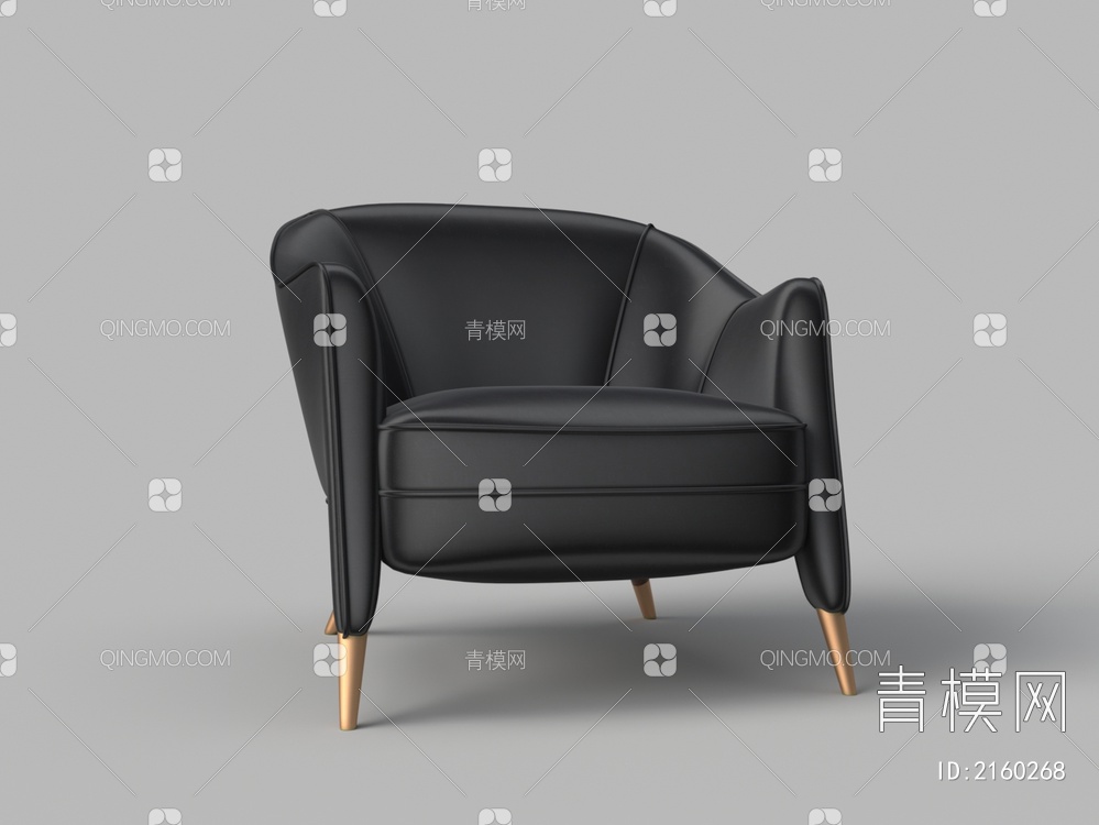 黑色涤纶休闲椅3D模型下载【ID:2160268】