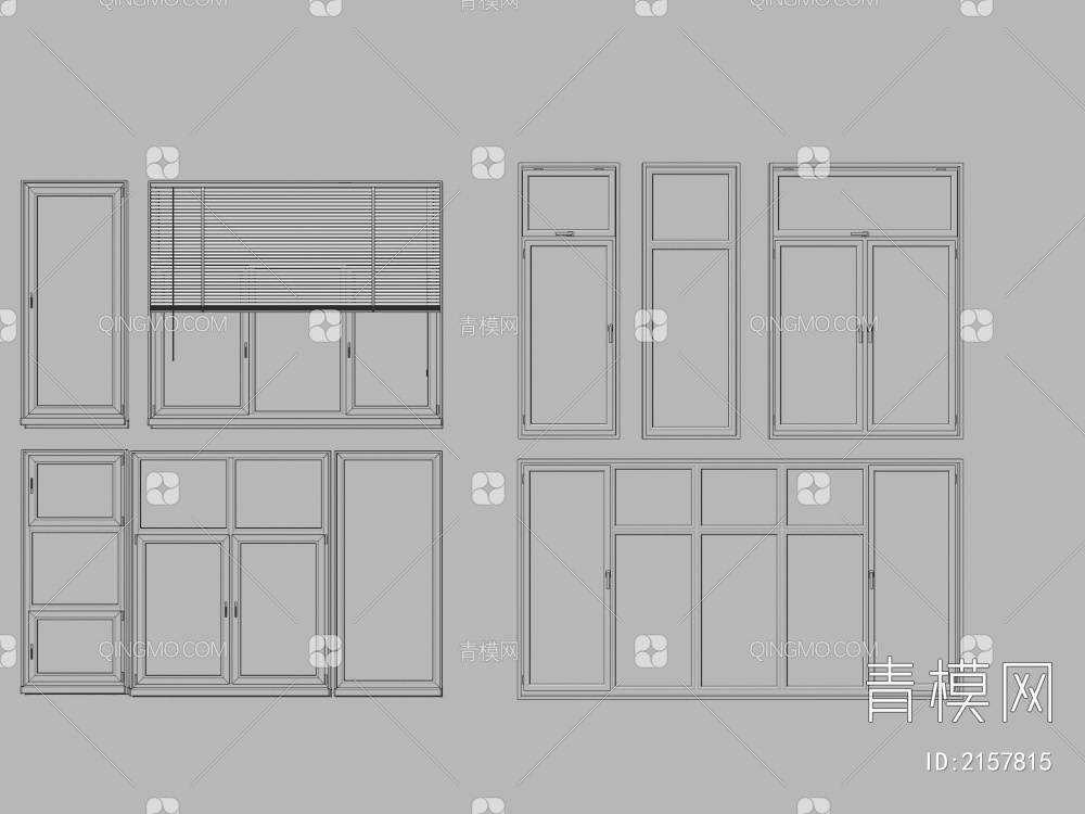 窗户 平开窗 推拉窗 飘窗 落地窗3D模型下载【ID:2157815】