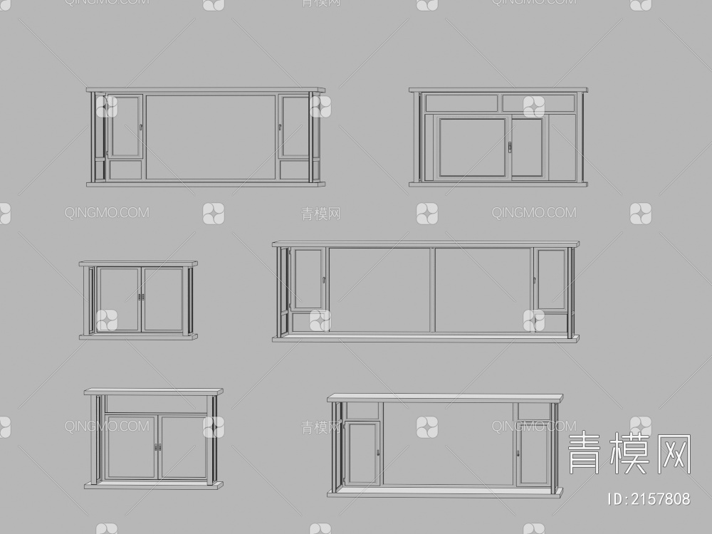 窗户 平开窗 推拉窗 飘窗 落地窗3D模型下载【ID:2157808】