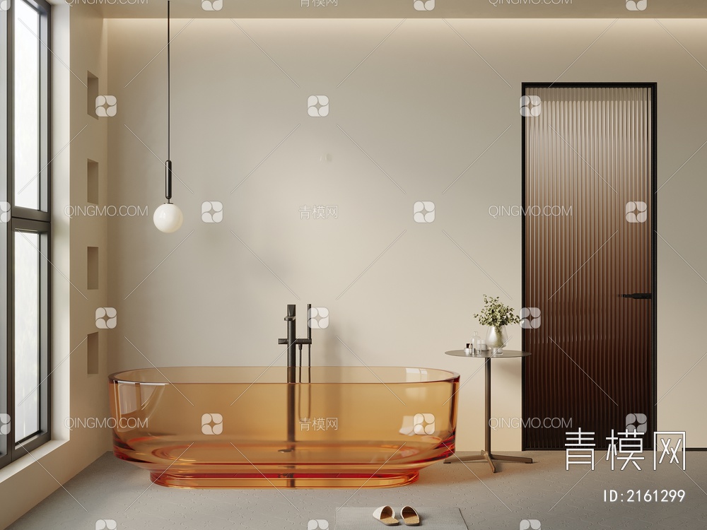 浴室 浴缸 玻璃门3D模型下载【ID:2161299】