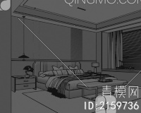 家居卧室 主卧 次卧 双人床组合3D模型下载【ID:2159736】