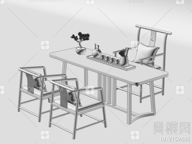 茶桌椅3D模型下载【ID:2159485】