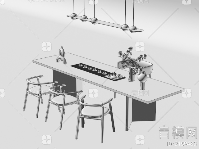 茶桌椅3D模型下载【ID:2159483】