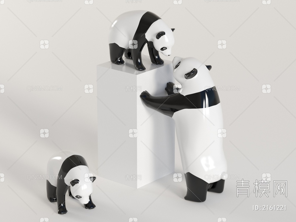 熊猫雕塑3D模型下载【ID:2161221】
