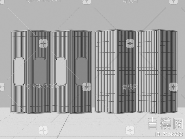 隔断 屏风3D模型下载【ID:2158233】
