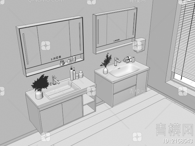 浴室柜3D模型下载【ID:2158543】