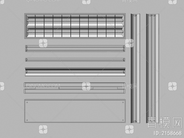 格栅灯3D模型下载【ID:2158668】