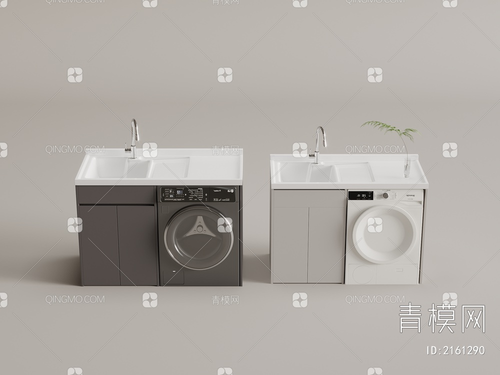 浴室柜 洗衣机柜3D模型下载【ID:2161290】