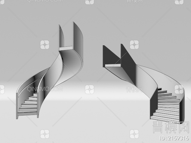 旋转楼梯3D模型下载【ID:2159316】