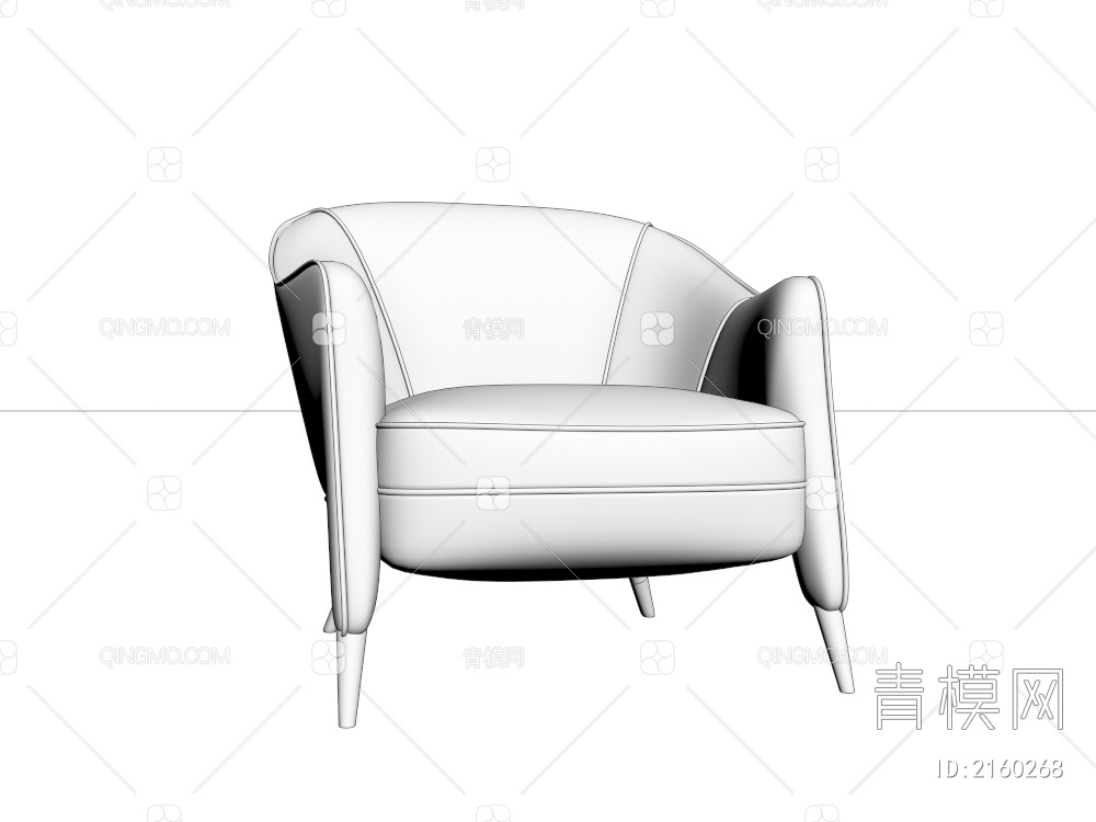 黑色涤纶休闲椅3D模型下载【ID:2160268】