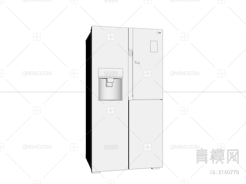 双开门冰箱3D模型下载【ID:2160778】