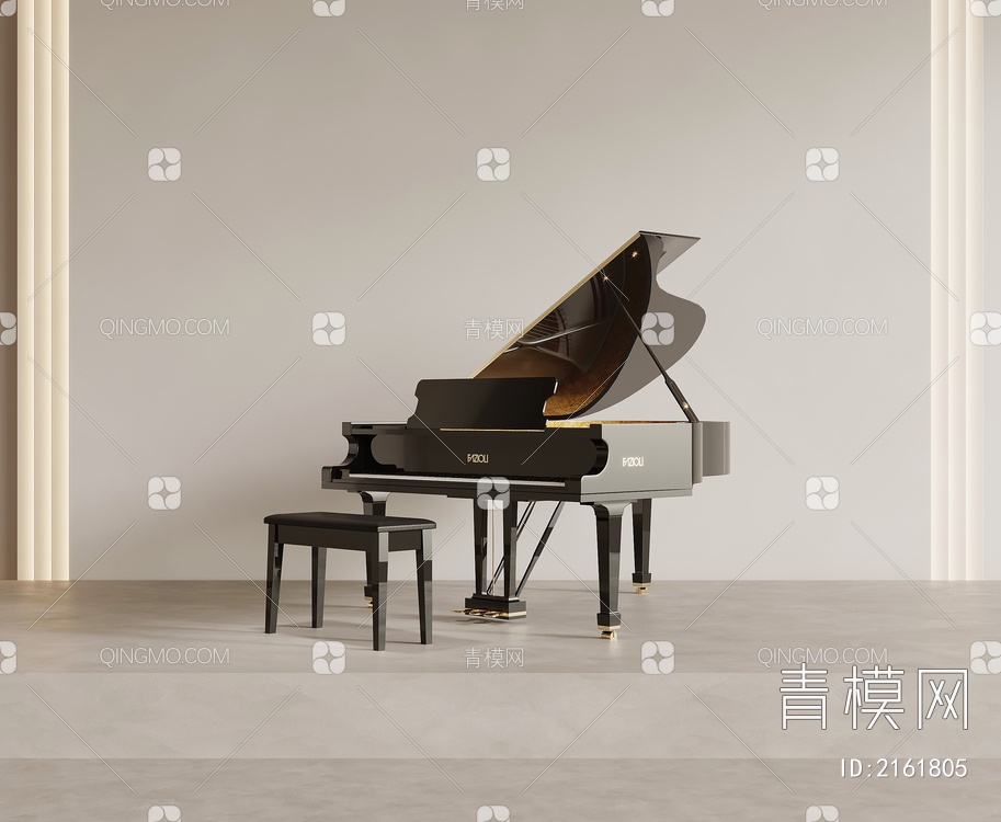 钢琴 三角钢琴3D模型下载【ID:2161805】