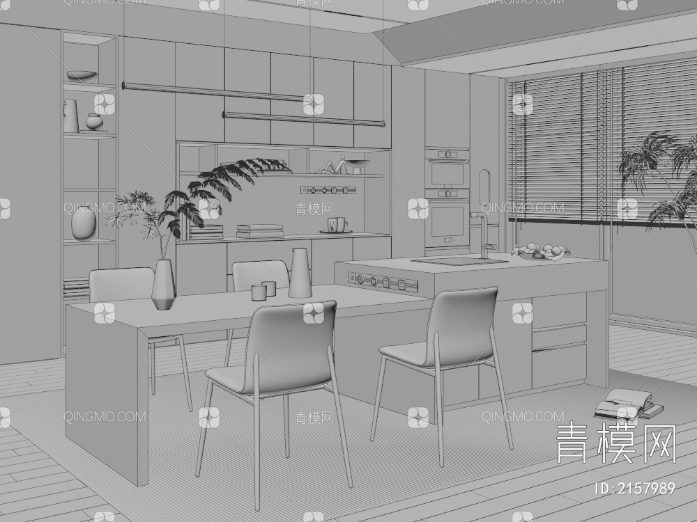 家居餐厅3D模型下载【ID:2157989】