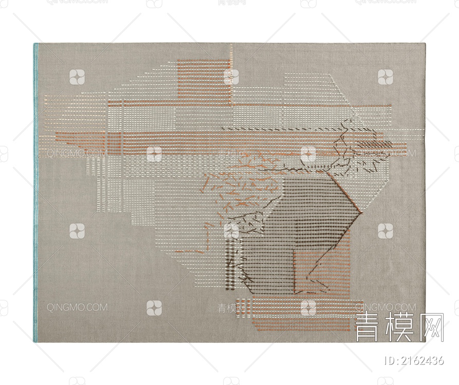 灰色线条刺绣地毯贴图下载【ID:2162436】