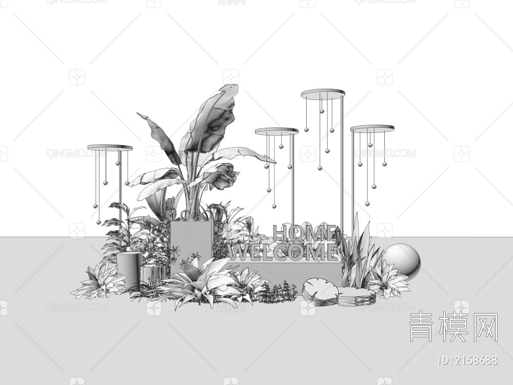 植物美陈3D模型下载【ID:2158688】