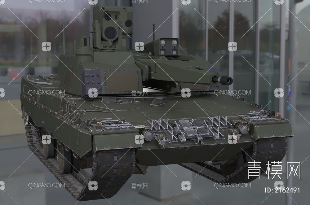 豹2车身Skyranger激光防空坦克3D模型下载【ID:2162491】