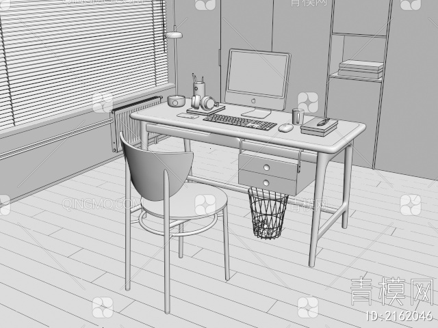 书桌椅 电脑组合3D模型下载【ID:2162046】
