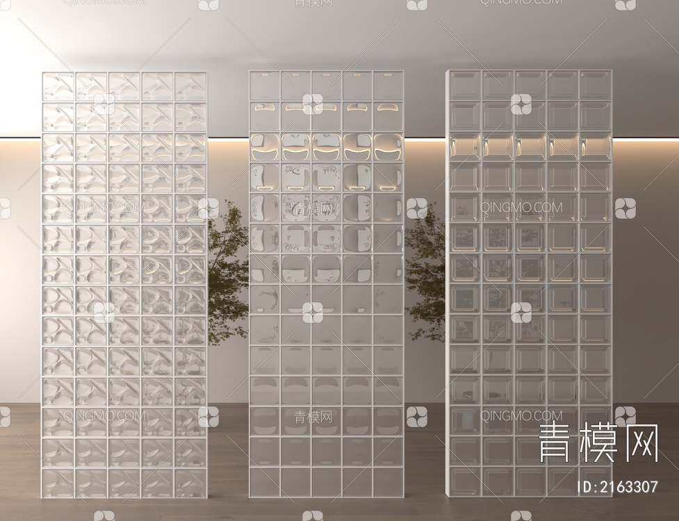 玻璃砖隔断3D模型下载【ID:2163307】