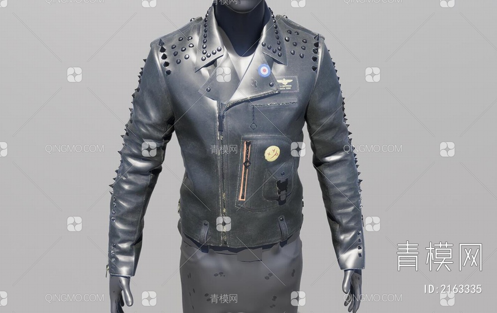 皮夹克 衣服3D模型下载【ID:2163335】