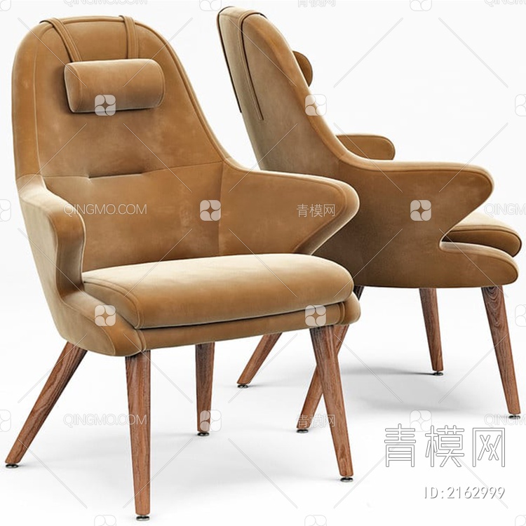 棕色单人沙发3D模型下载【ID:2162999】