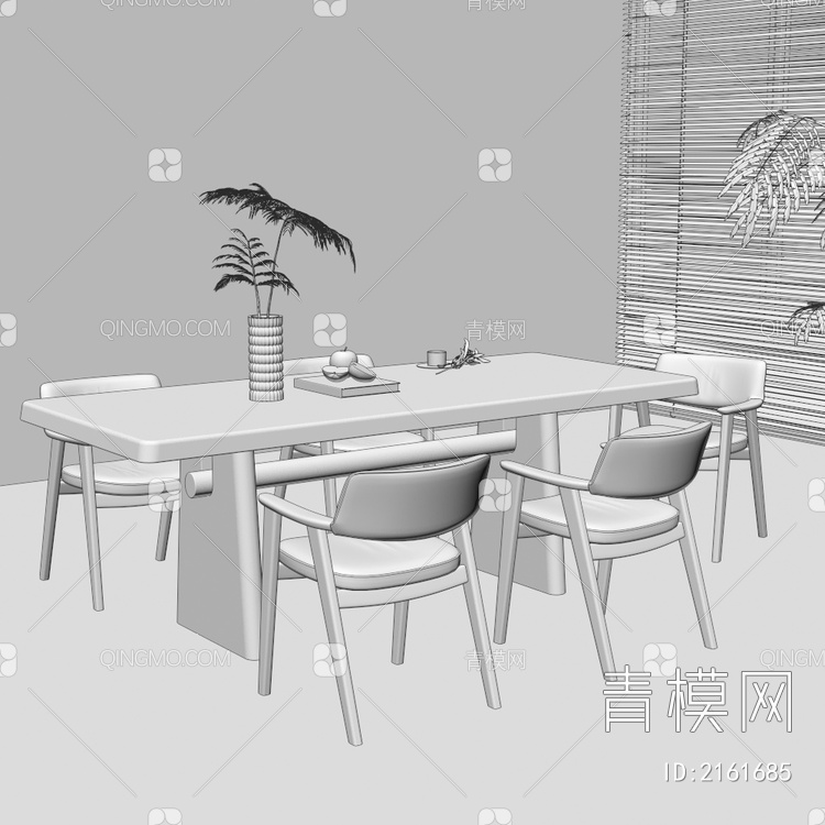 餐桌椅组合3D模型下载【ID:2161685】