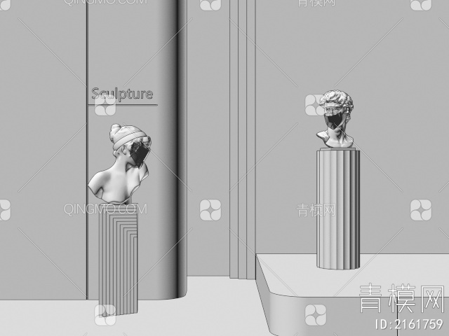 石膏体雕塑 人物雕塑3D模型下载【ID:2161759】