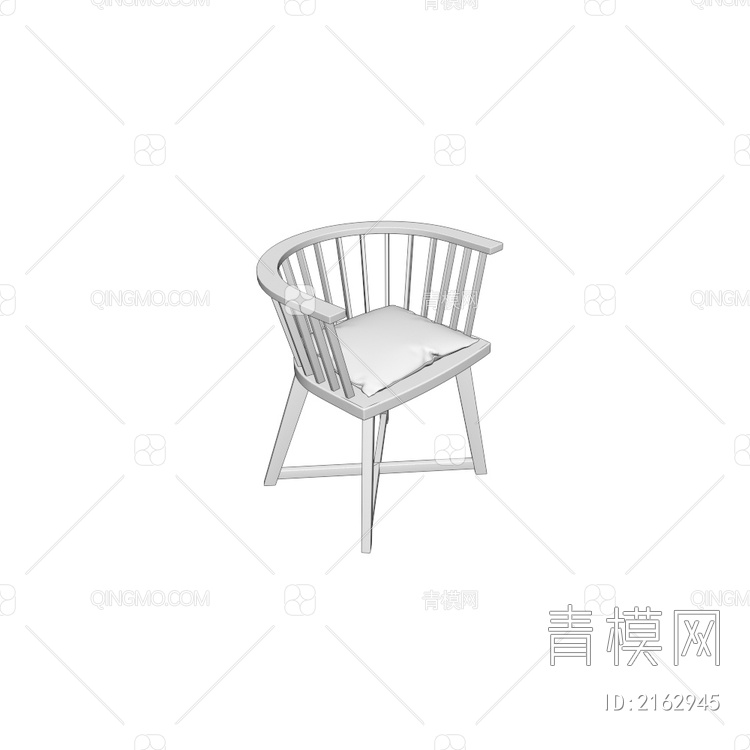 黑色休闲椅单椅3D模型下载【ID:2162945】