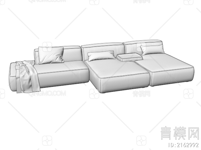 米色多人沙发3D模型下载【ID:2162992】