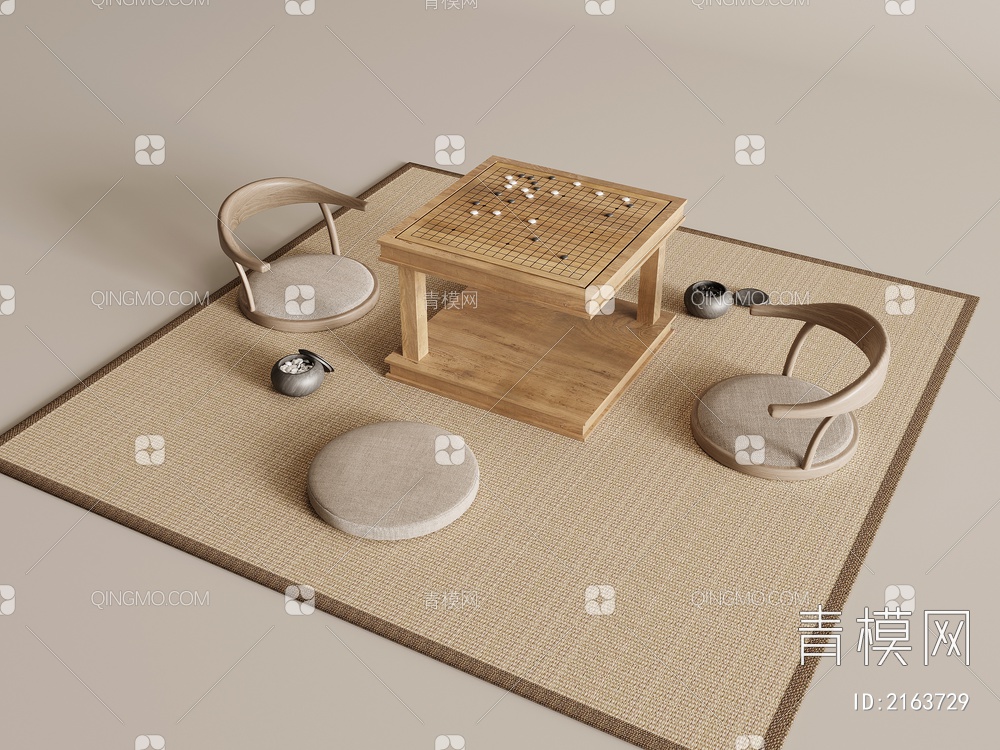 围棋 坐垫 茶椅3D模型下载【ID:2163729】