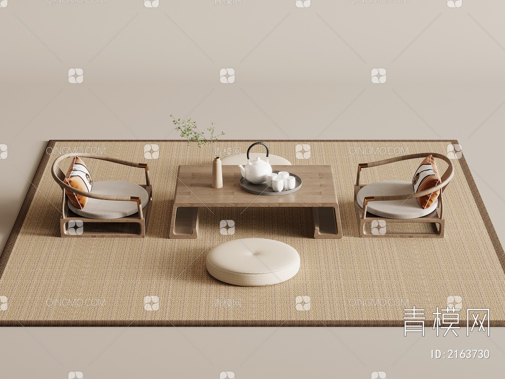 茶桌椅3D模型下载【ID:2163730】