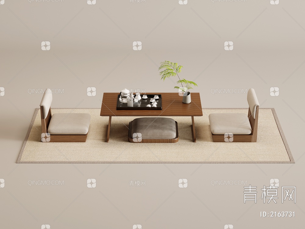 茶桌椅3D模型下载【ID:2163731】