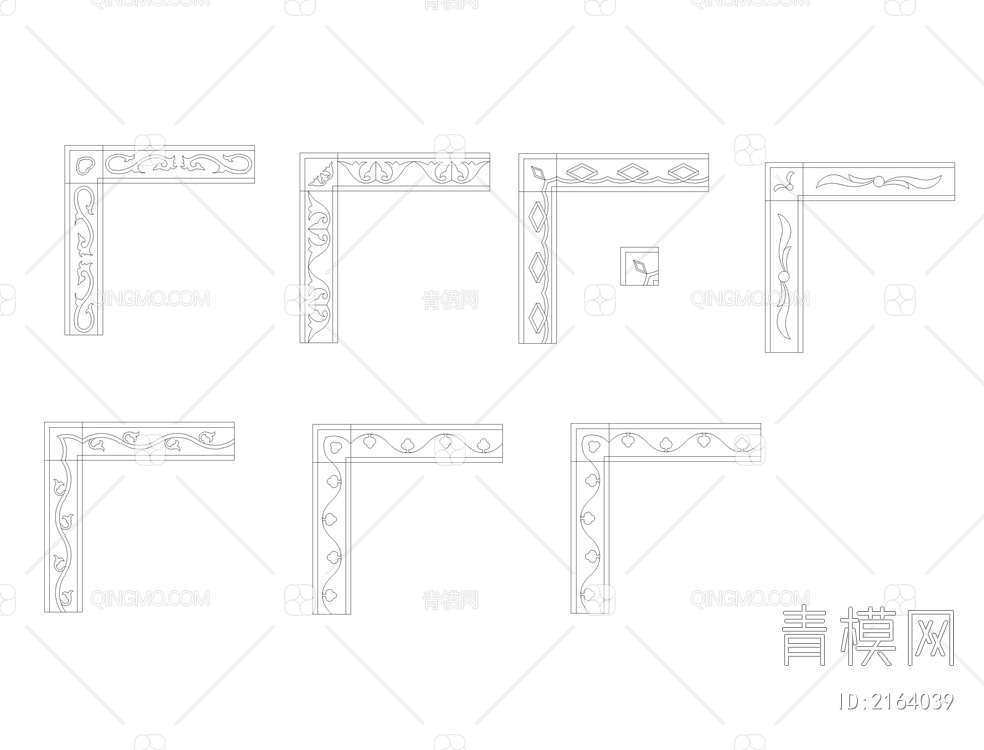 石材水刀拼花线条 CAD图块【ID:2164039】