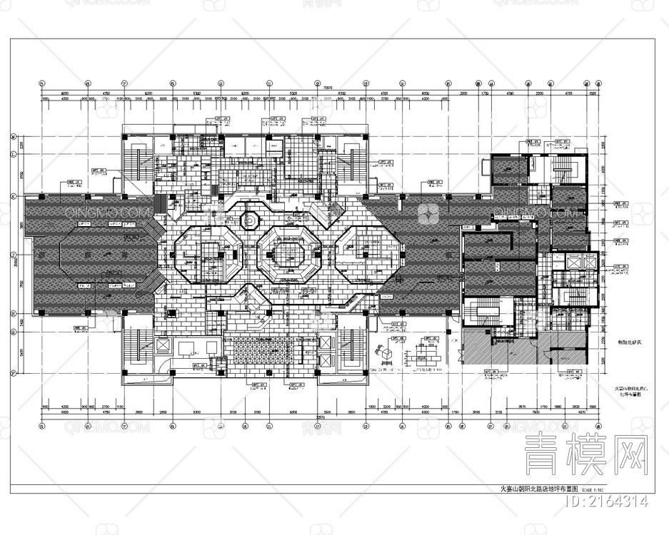 自助餐厅CAD施工图【ID:2164314】