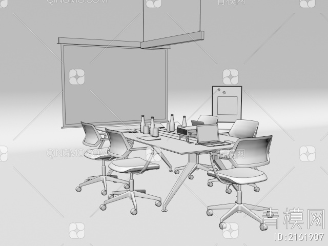 会议桌椅3D模型下载【ID:2161907】