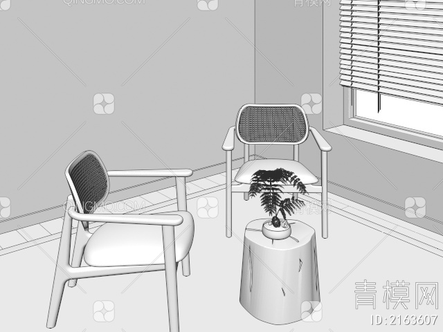 休闲椅 户外休闲椅3D模型下载【ID:2163607】