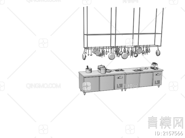 后厨操作台3D模型下载【ID:2157566】