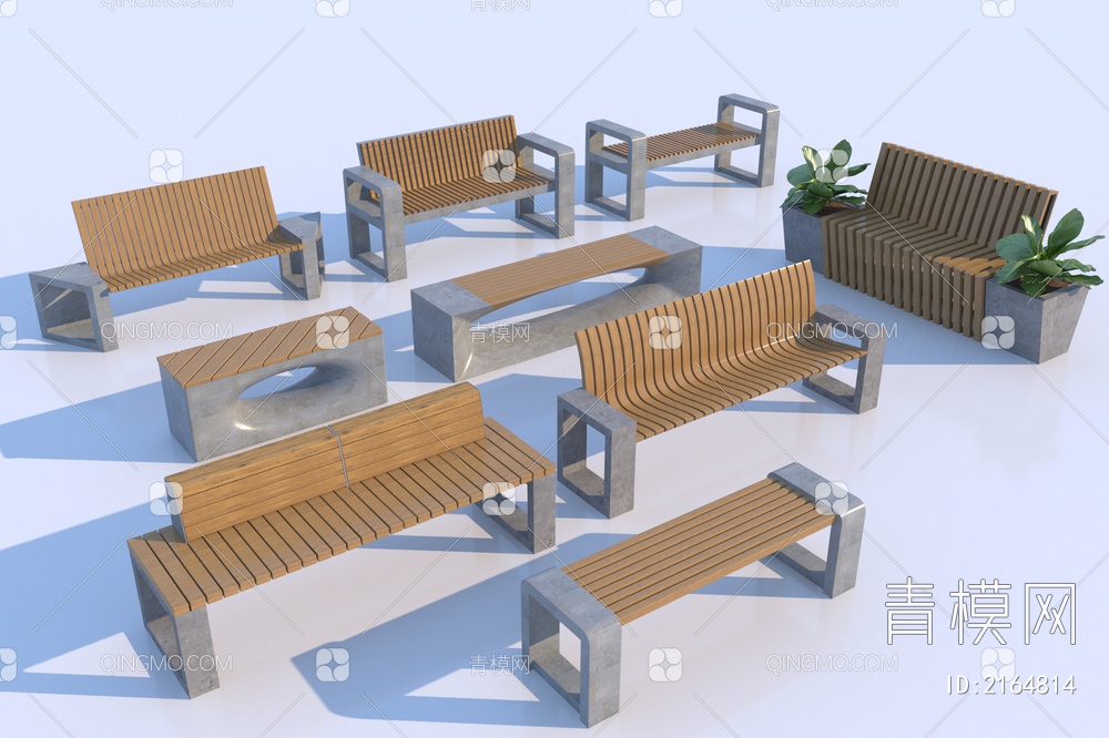 景观座椅_户外休闲座椅3D模型下载【ID:2164814】