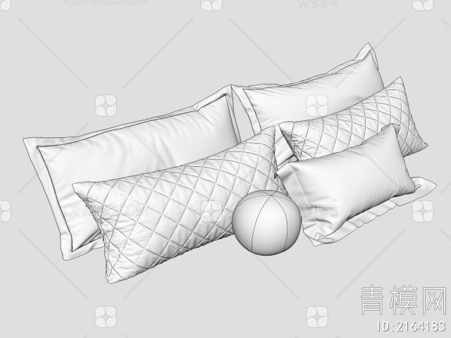 抱枕 床抱枕 靠枕3D模型下载【ID:2164183】